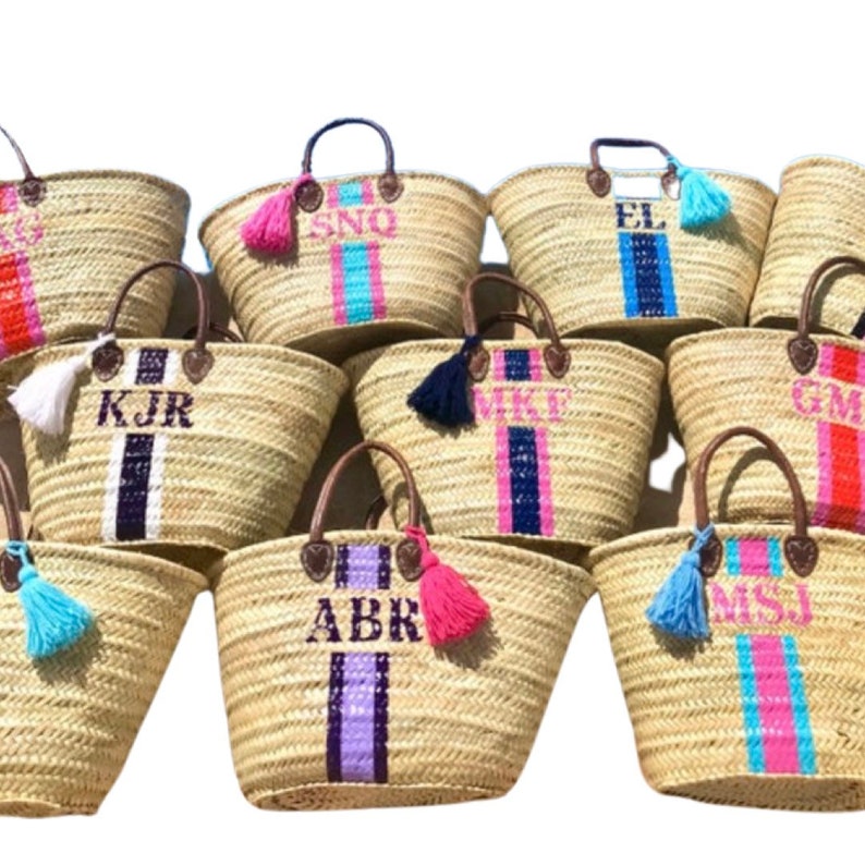 Wholesale 10 X Straw Beach Bags Monogram Personalized Etsy