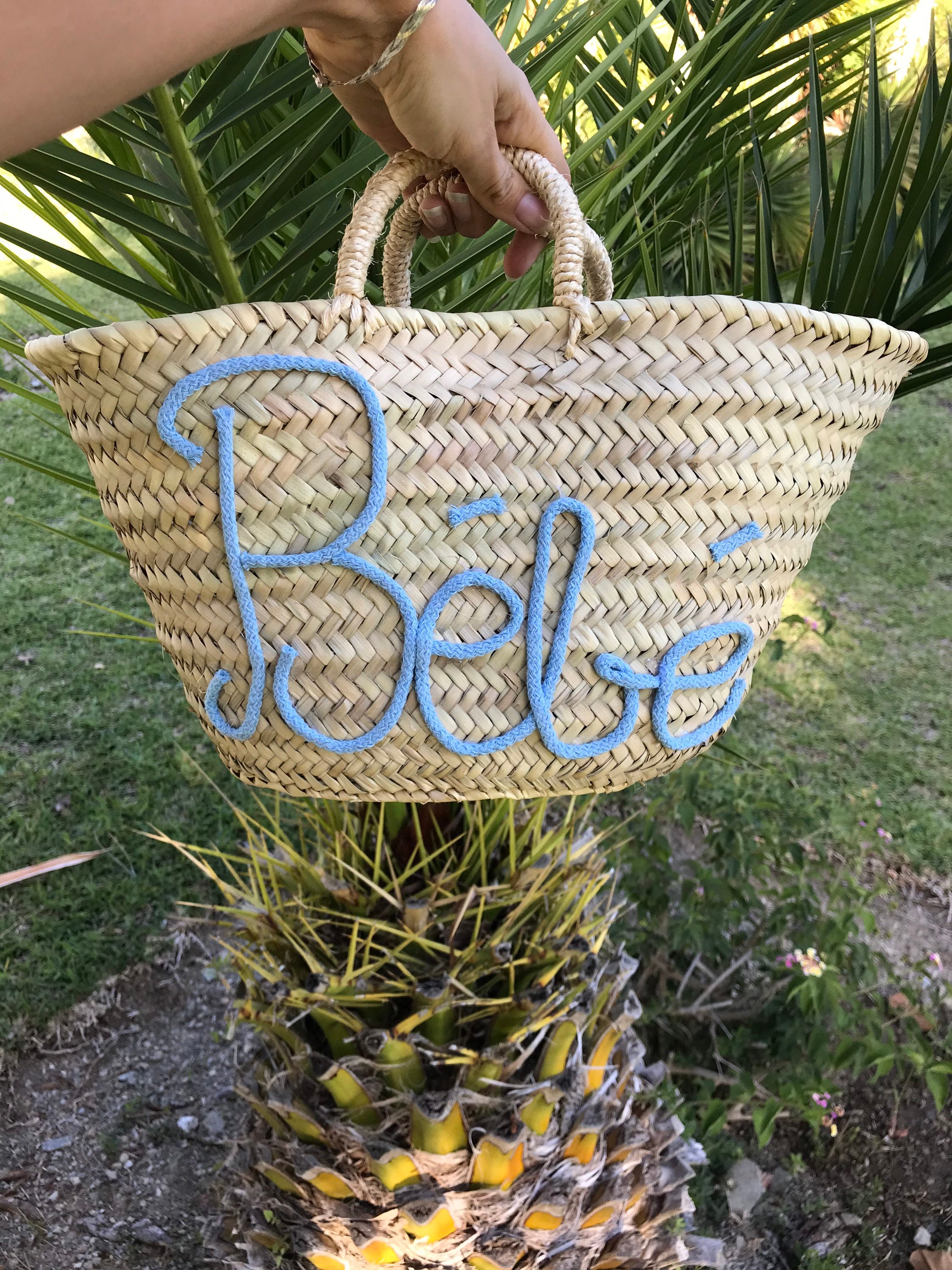 Personalized Embroidered Straw Bag Baby Shower Baskets | Etsy