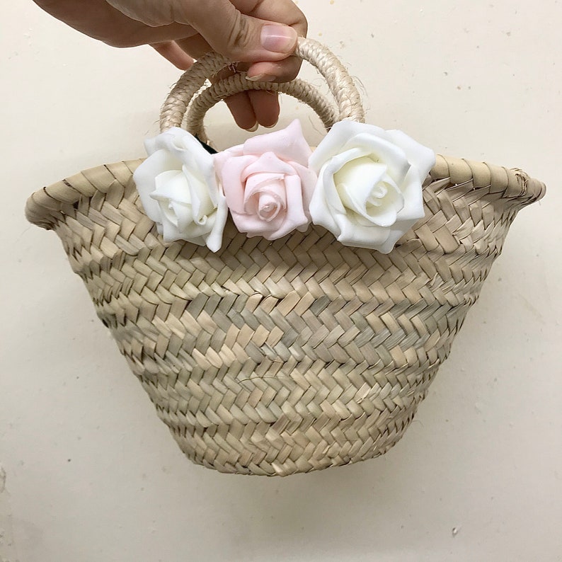 Personalised Straw Baskets Wedding Flower Girl Favour Gifts Etsy
