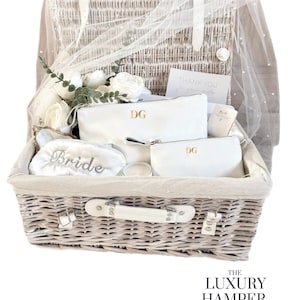 Luxury Personalised Bridal Gift Hamper, Custom Pinic Basket, New Home Gift, Wedding Hamper, Couples Gift