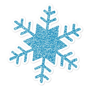 Beaux autocollants sans bulles blue crystal snowflake winter season
