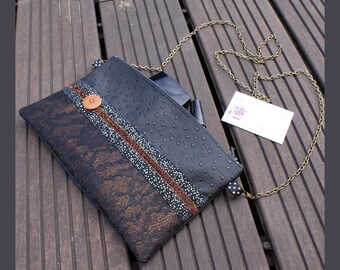 sac à bandoulière chaînette "belle en cuivré" en simili cuir, sac pochette, sac de soirée