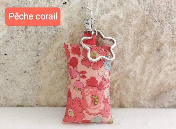 Porte-Clés Tssu Évental Japonas Vert & Ln Naturel, Bjou De Sac