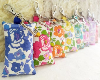 Liberty Betsy key ring, Liberty key ring, "cushion" fabric key ring, Liberty of London bag charm - Gift idea