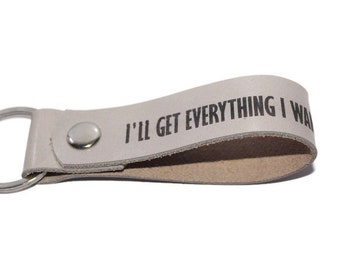 Brown Keychain Leather Keychain Gift Idea Personalized Key fob Leather key ring