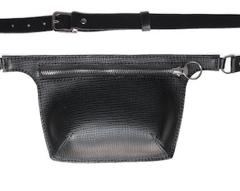 Leather bum bag,Black fanny pack,Small belt bag,Handmade waist bag,Minimalist waist bag,Leather fanny pack,Leather belt bag,Leather hip bag