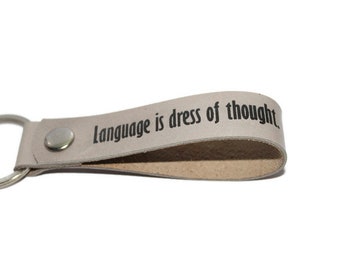 Brown Keychain Leather Keychain Gift Idea Personalized Key fob Leather Keyring