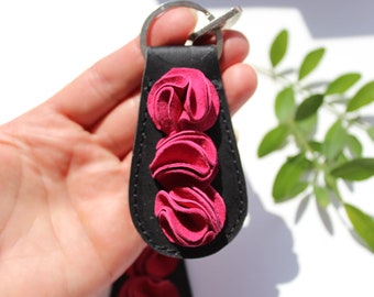 Genuine Leather Keychain Gift Idea Keychain Woman Keychain Leather Custom Leather key fob Handmade gift   Ringkeychain gift for her  Keyring