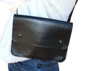 Leather Belt Bag,Leather Fanny Pack,Leather Hip Bag,Travel Pouch,Leather Festival Fanny Pack,Travel Hip Bag,Minimalist Hip Bag,Black bag