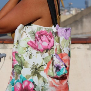 Bolsas de mercado Bolso tote floral Bolso bandolera de lona Bolso de compras bolso de compras, bolso tote estético Bolso tote de algodón Bolso tote reutilizable