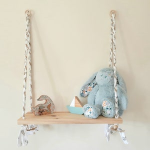 boho floral hanging shelf, child's room / baby room decoration, swing shelf, cuddly toy shelf, birth gift