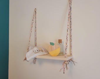 Hanging shelf for children, children's / baby's room decoration, swing shelf, fun and decorative storage, birth gift