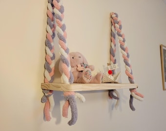 Hanging shelf for children, children's / baby's room decoration, swing shelf, fun and decorative storage, birth gift