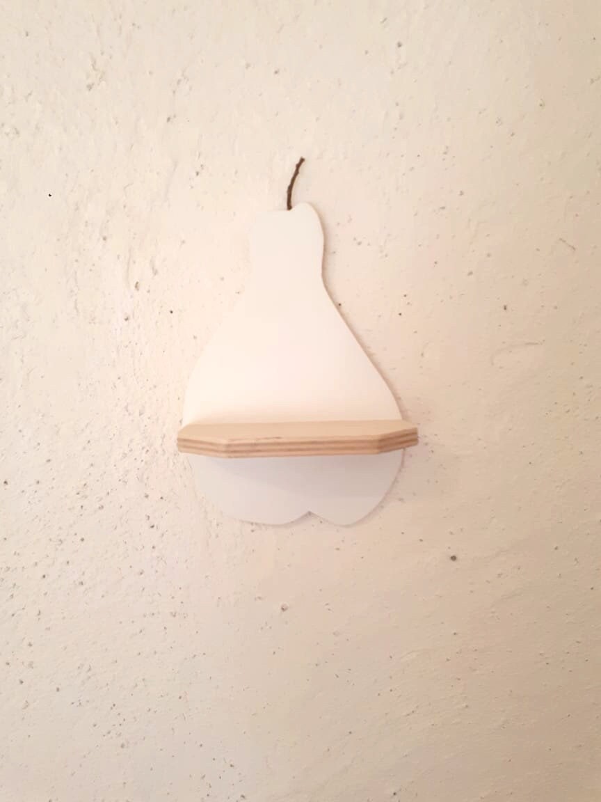 Petite Étagère Poire en Bois, Déco Pour Chambre de Bébé ou d'enfant