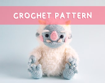 Lemon Yarn Creations | CROCHET PATTERN Lumi the Yeti | Amigurumi Creature, Bigfoot, Snowman, Fantasy, Cryptid, Diy