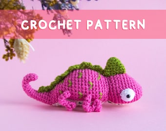 Lemon Yarn Creations | CROCHET PATTERN Dragon Fruit Chameleon | Amigurumi animal, Fruit, Reptile, Tropical, Diy