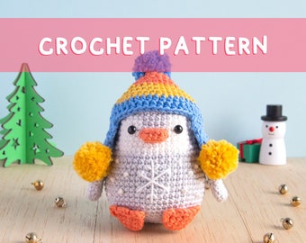 Lemon Yarn Creations | CROCHET PATTERN Snowy the Penguin | Amigurumi animal, Seasonal, Holiday, Christmas, Winter, Snow, Cozy, Diy