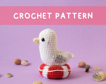 Lemon Yarn Creations | CROCHET PATTERN Summer Seagull | Amigurumi bird, Seasonl, Beach, Floater, Diy