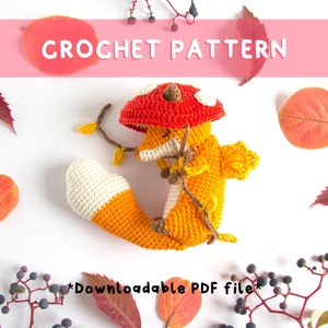 Lemon Yarn Creations | CROCHET PATTERN Maple the Red Fox | Amigurumi animal, Wildlife, Seasonal, Autumn, Fall, Mushroom, Diy