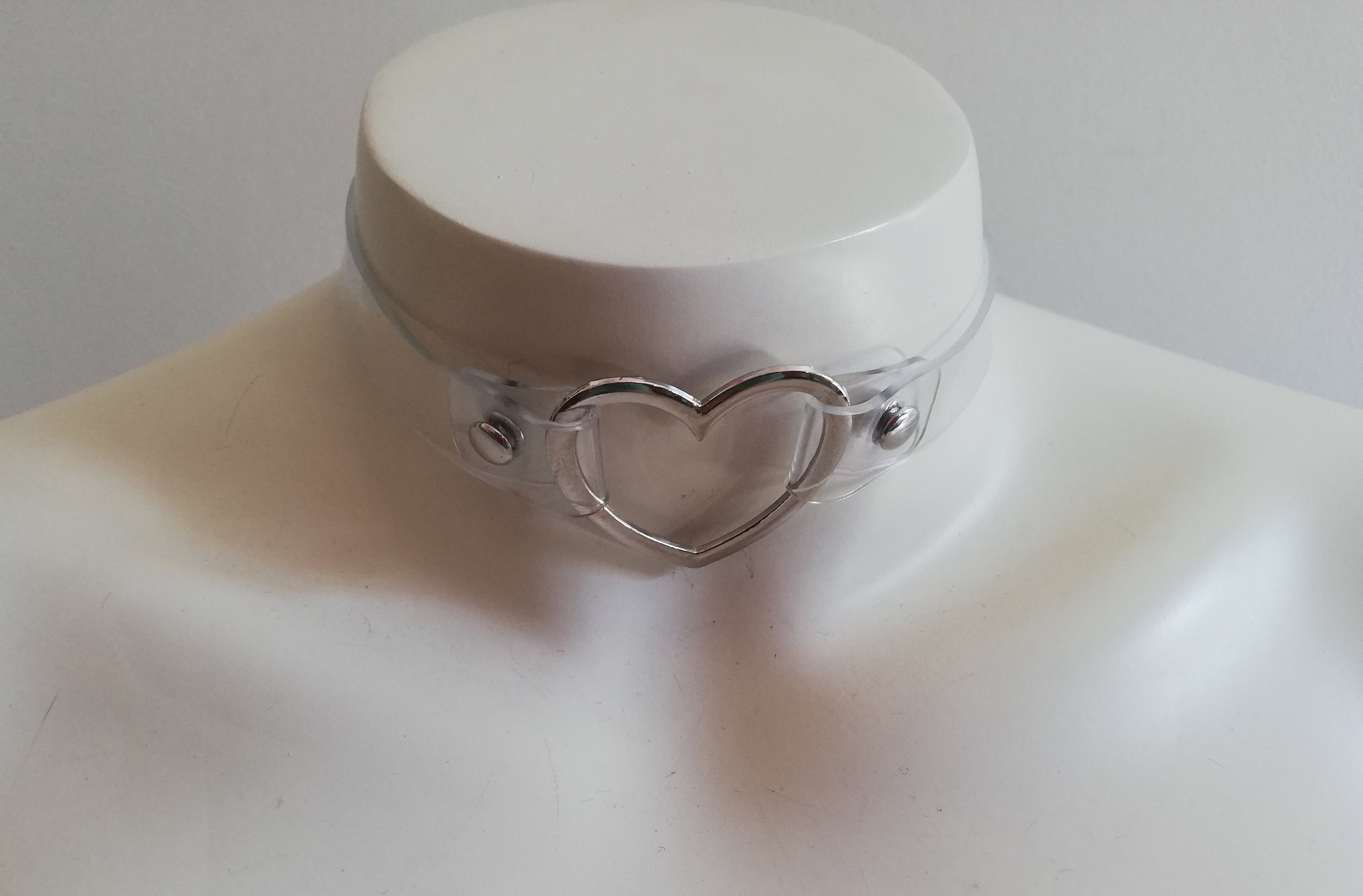 Clear transparent heart shaped choker