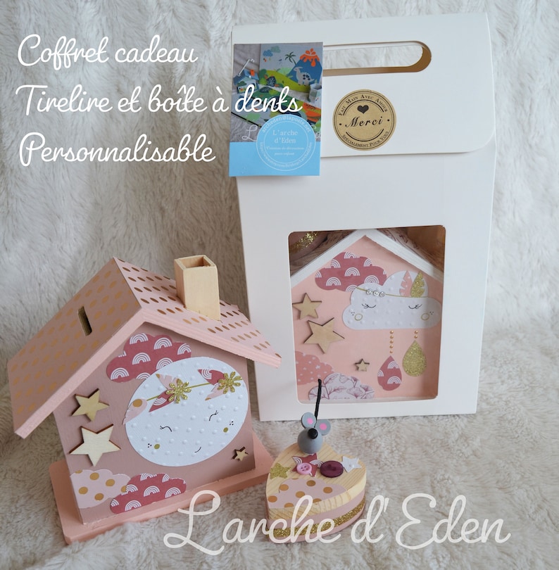 Tirelire bois, tirelire enfant, décoration enfant, cadeau naissance sur commande image 8