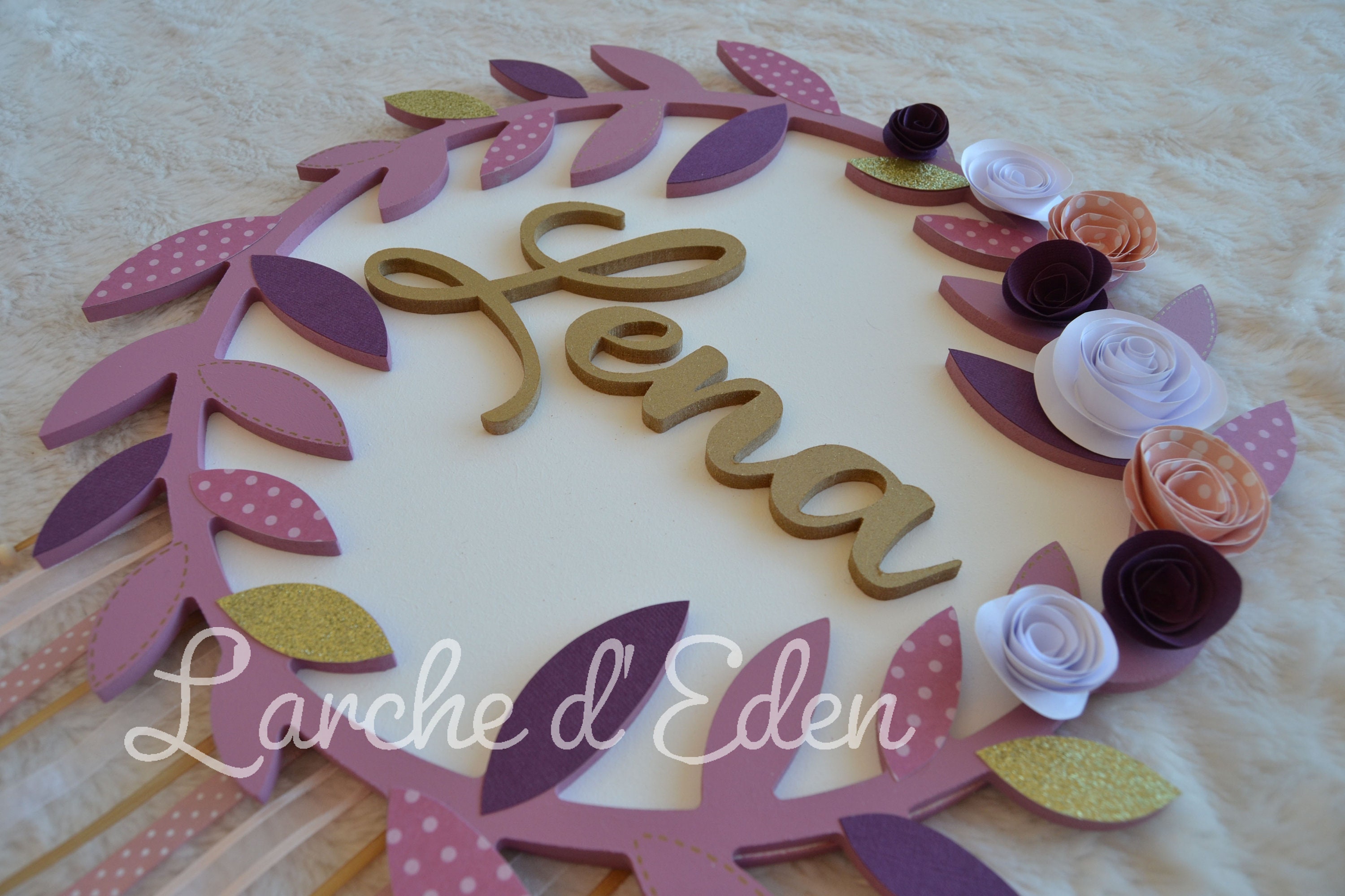 Prénom en Bois, Attrape Rêves, Décoration Enfant, Couronne Prénom | sur Commande