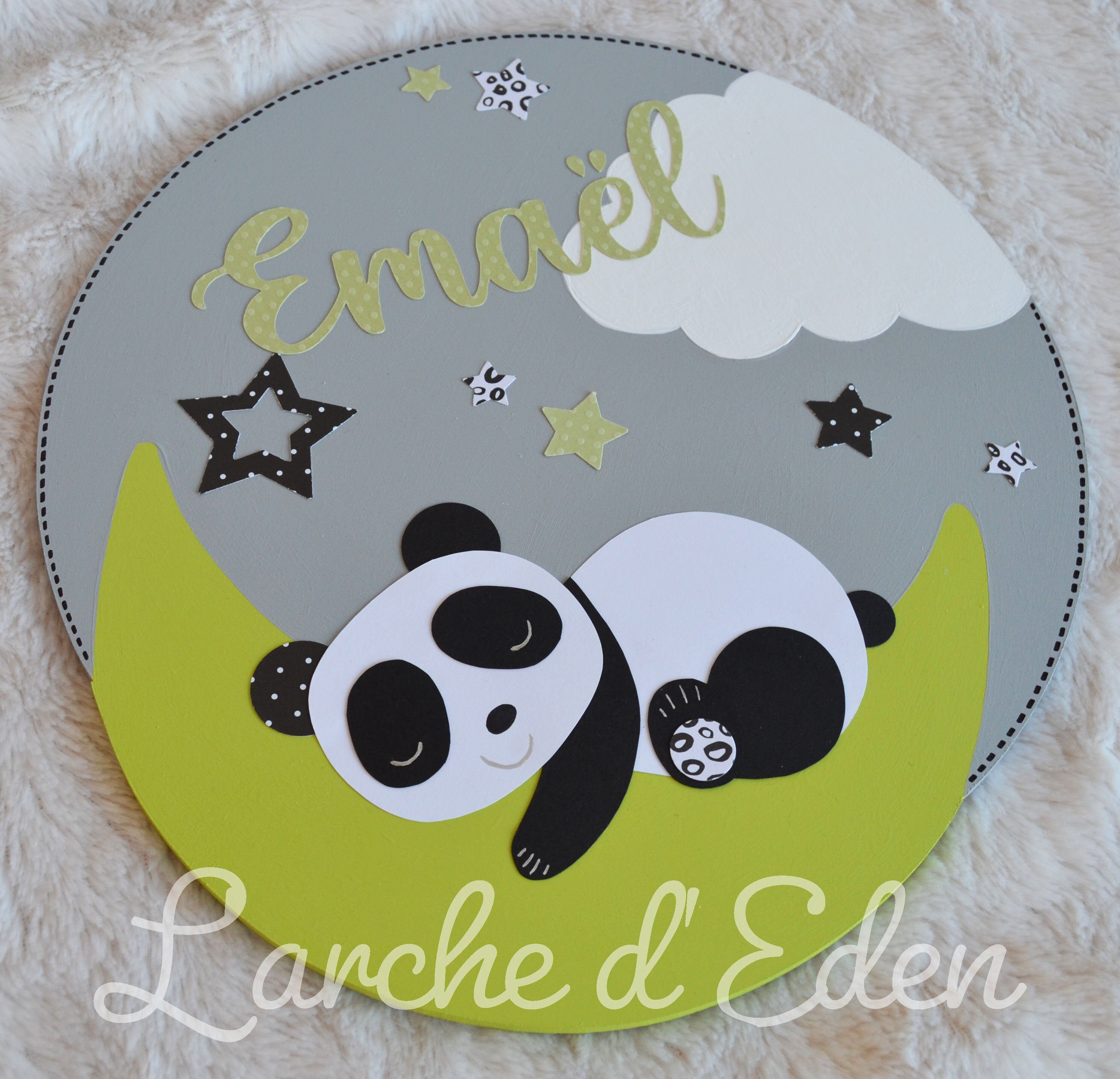 Plaque de Porte, Plaque Chambre , Décoration Enfant, Panda | sur Commande