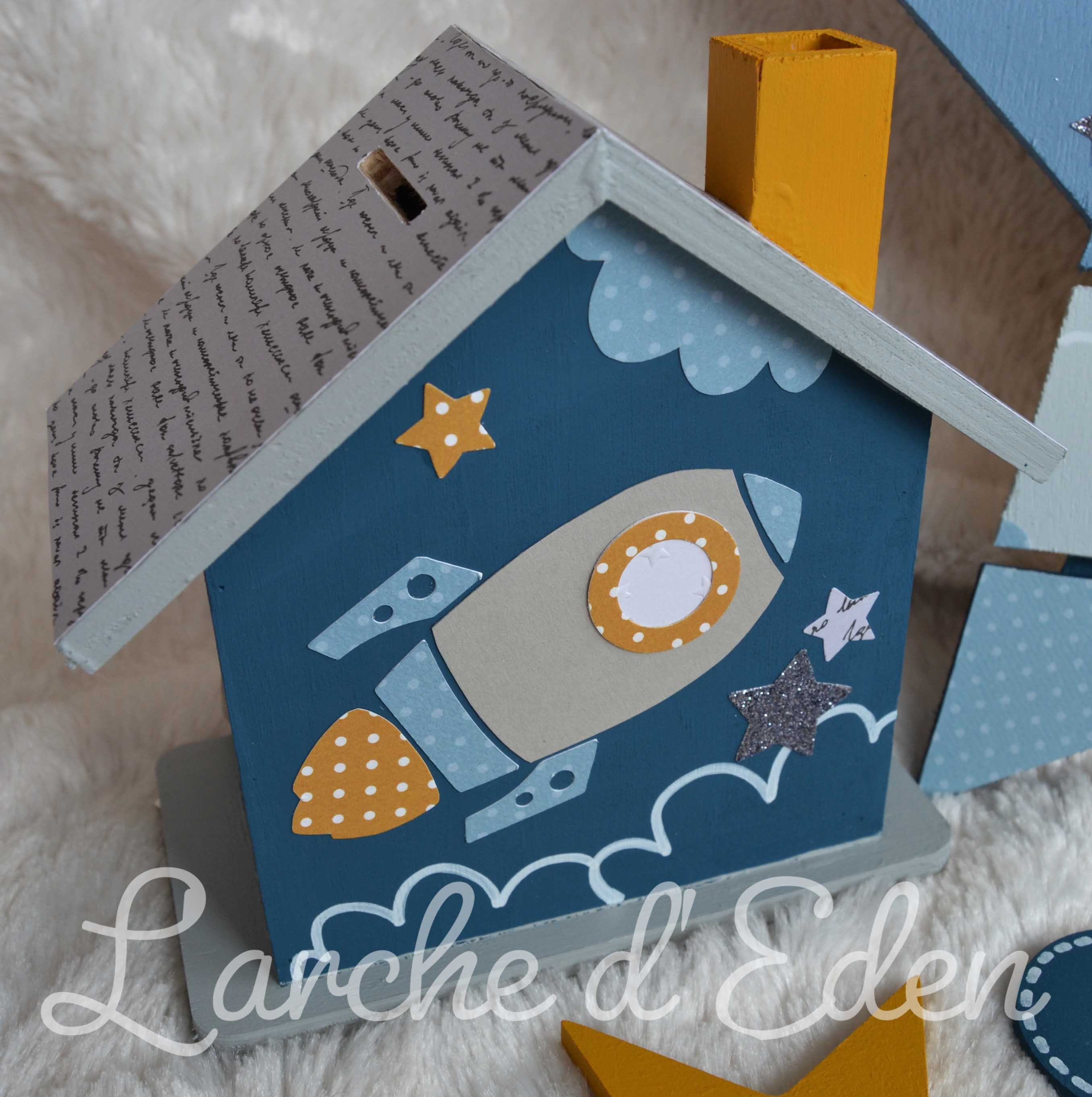 Tirelire Maison, Tirelire en Bois, Enfant, Décoration Cadeau Naissance | sur Commande