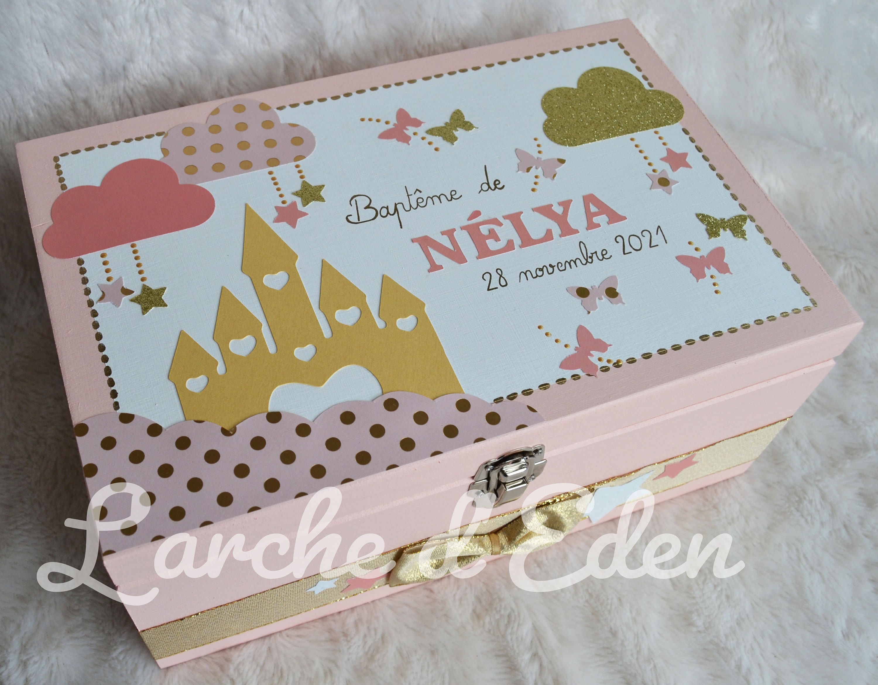 Boîte à Souvenirs, Boîte en Bois, Souvenirs Bébé, Cadeau Naissance, Baptême, Trésors, Décoration Lun