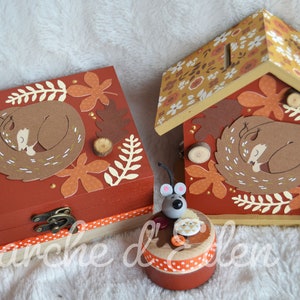 Coffret naissance, boite tresors, tirelire bois, tirelire enfant, décoration enfant, cadeau naissance sur commande image 3