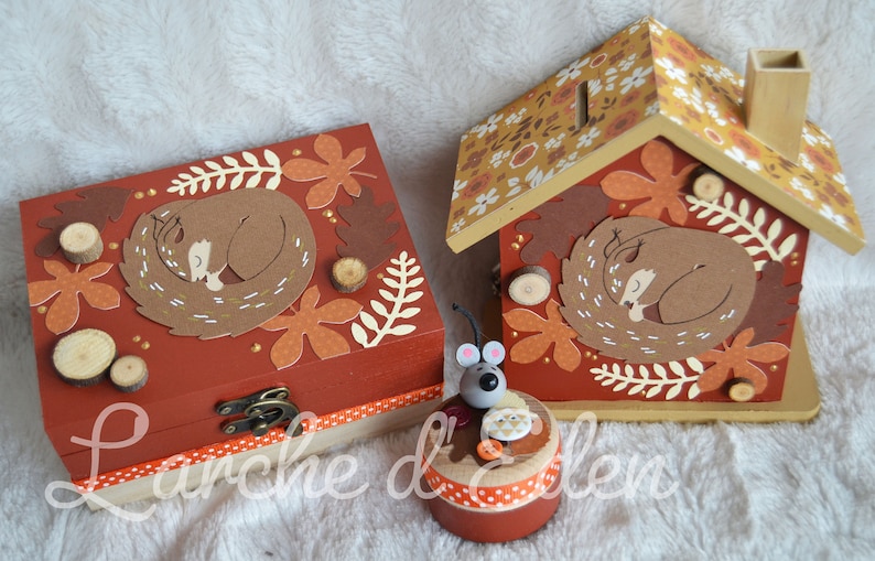 Birth box, treasure box, wooden piggy bank, child piggy bank, child decoration, birth gift on order image 3
