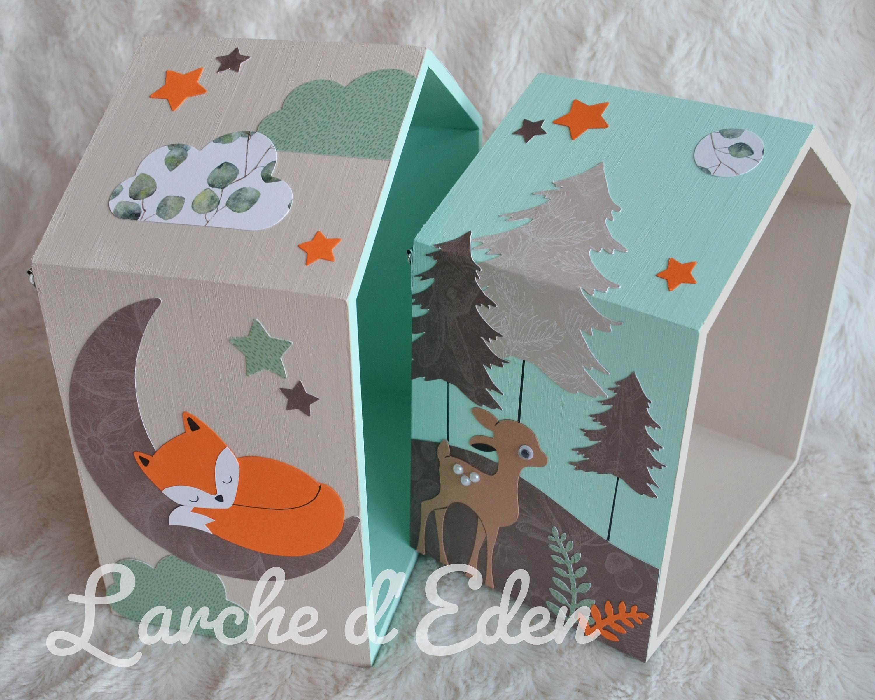 Etagères Cabanes, Étagères Bois, Décoration Enfant, Cadeau Naissance | sur Commande