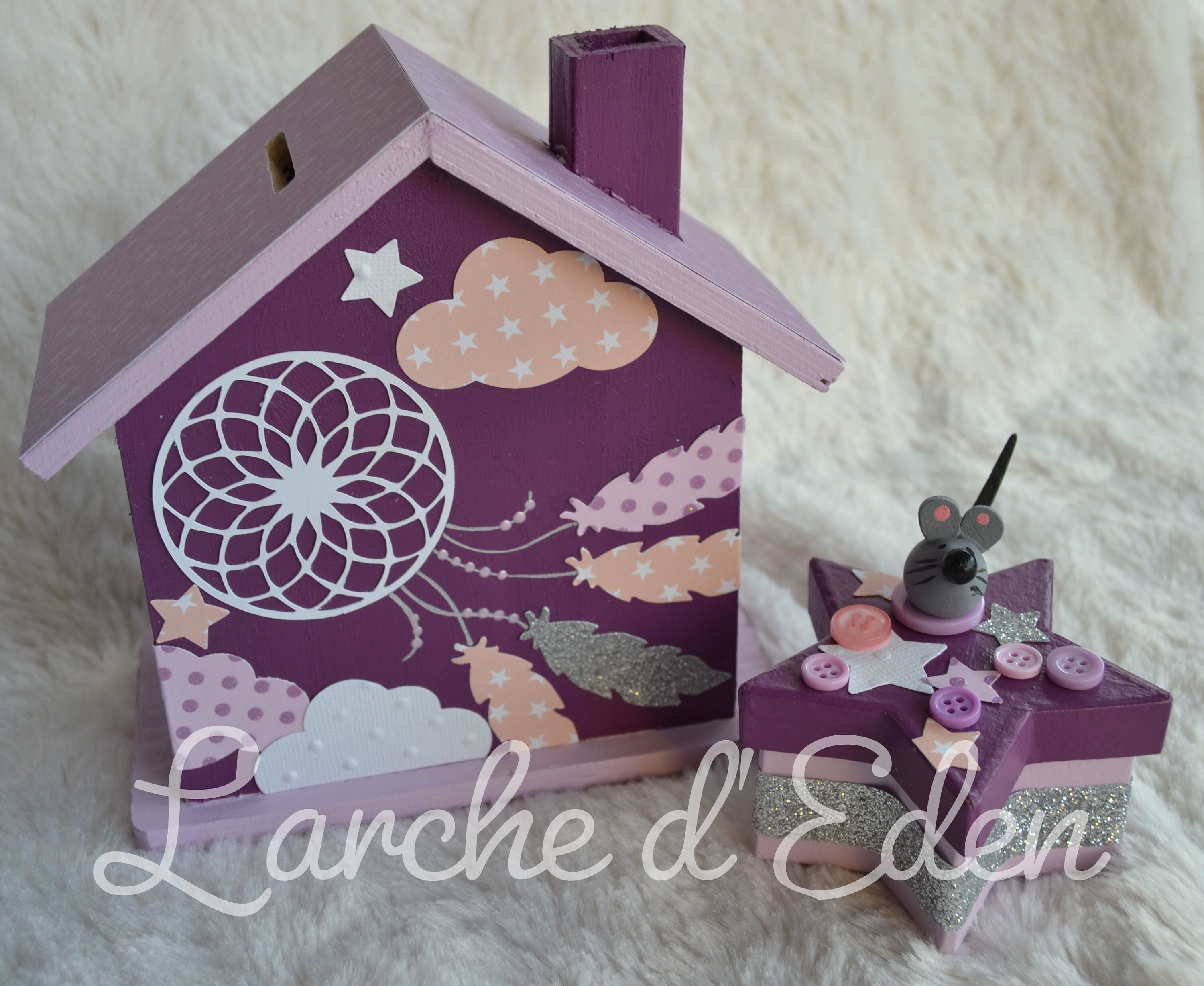 Tirelire Maison, Tirelire Bois, Enfant, Décoration Cadeau Naissance | sur Commande