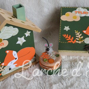 Coffret naissance, boite tresors, tirelire bois, tirelire enfant, décoration enfant, cadeau naissance sur commande image 5