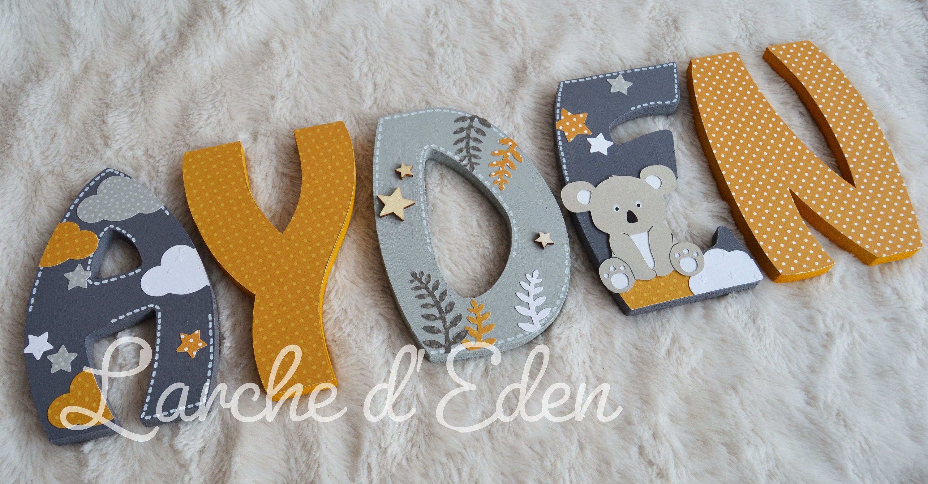 Prénom Bois, Lettre en Prénom Enfant, Décoration Cadeau Naissance | sur Commande