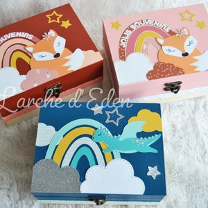 Treasure box, wooden box, child souvenirs, birth gift