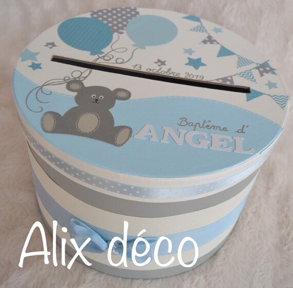 Baptism Urn Cardboard Round Box Christening Accessory Star Etsy