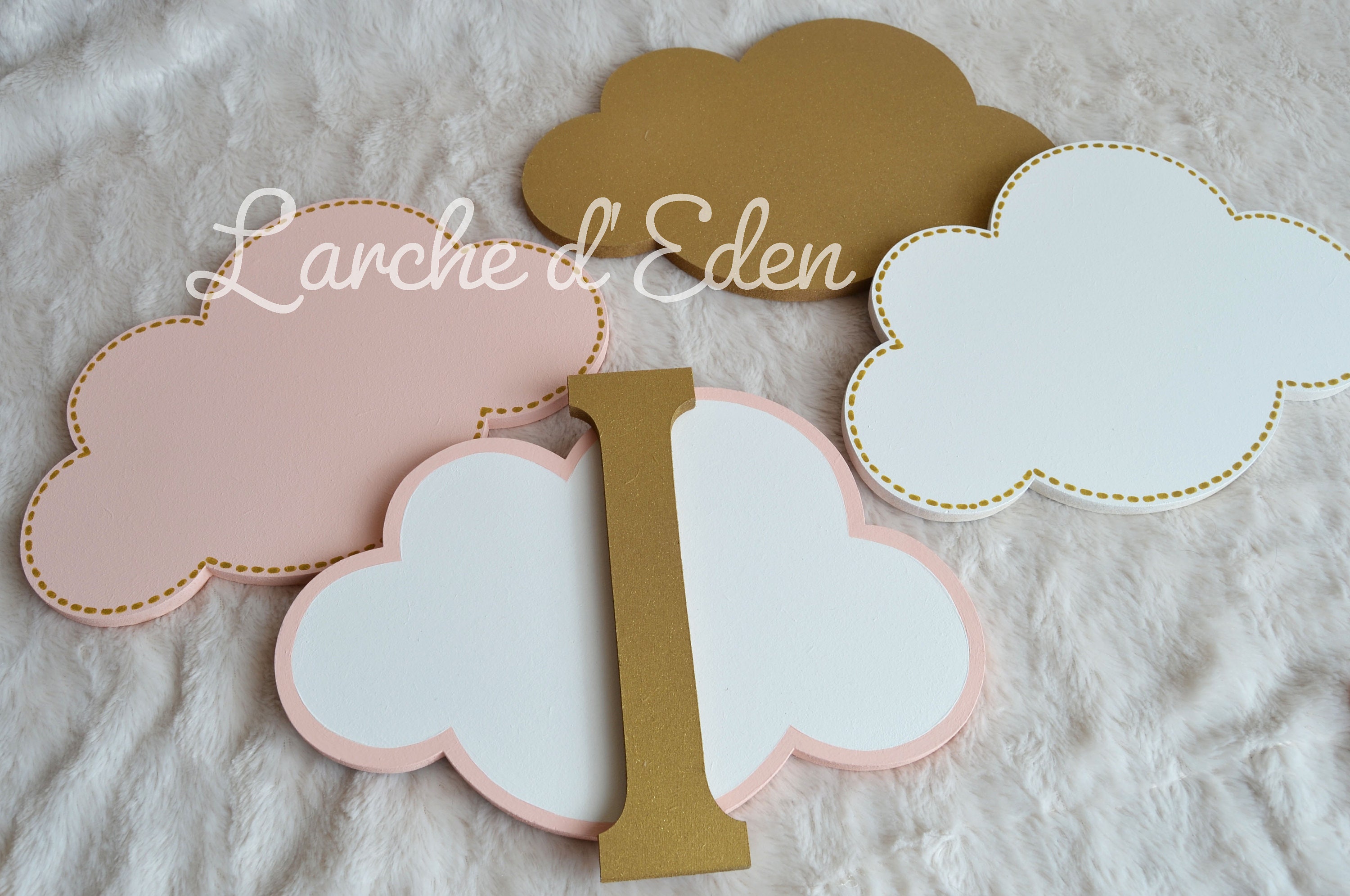 Support Lettres, Nuages Bois, Étoiles Support Prénom, Décoration Nuage, Étoile, Chambre Enfant | sur