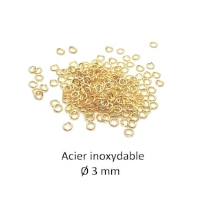 100 Gold Steel Jump Rings, 3mm, Jump Rings, Stainless Steel Split Rings, Craft Supplies