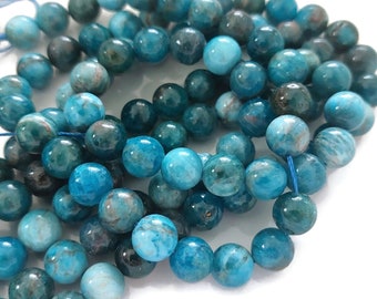 APATITE, perles rondes 6mm / 8mm, pierre naturelle, perles gemmes semi précieuse non teinté ; lot de perles
