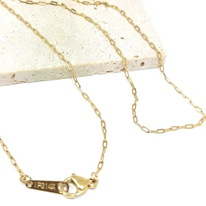 Collana in acciaio inossidabile placcato oro 14k, catena a maglie rettangolari da 3x1,5 mm in acciaio placcato oro, lunghezza 52 cm, creazione di gioielli