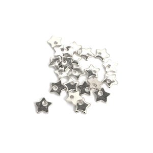 20 mini breloques Etoiles en acier inoxydable 304, diamètre 6mm, création bijoux