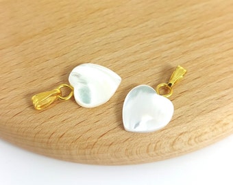 10 Perles Pendentifs En Nacre Blanche Ronde 10mm - Lot Neuf Pour Création De Bijoux