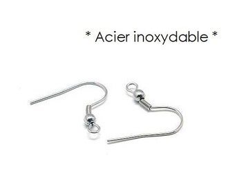 20 crochets boucles d'oreilles en acier inoxydable 316, crochets hameçons