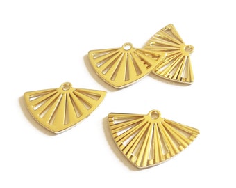 Pendentifs Breloques LUNE 16mm x 11m en acier inoxydable doré LOT DE 4 ou 10