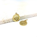 x2 gold-plated stainless steel sun pendants (IP: ion plating), 14mm, sun charms, round medals product logo