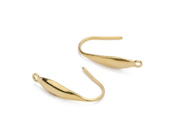 Ganchos para pendientes de acero inoxidable quirúrgico 316L chapados en oro, 20 mm, para la fabricación de joyas.