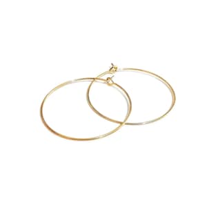 Créoles en laiton or doré 18k, 30mm, supports boucles d'oreilles anneaux ronds, lot de 4 pièces image 1