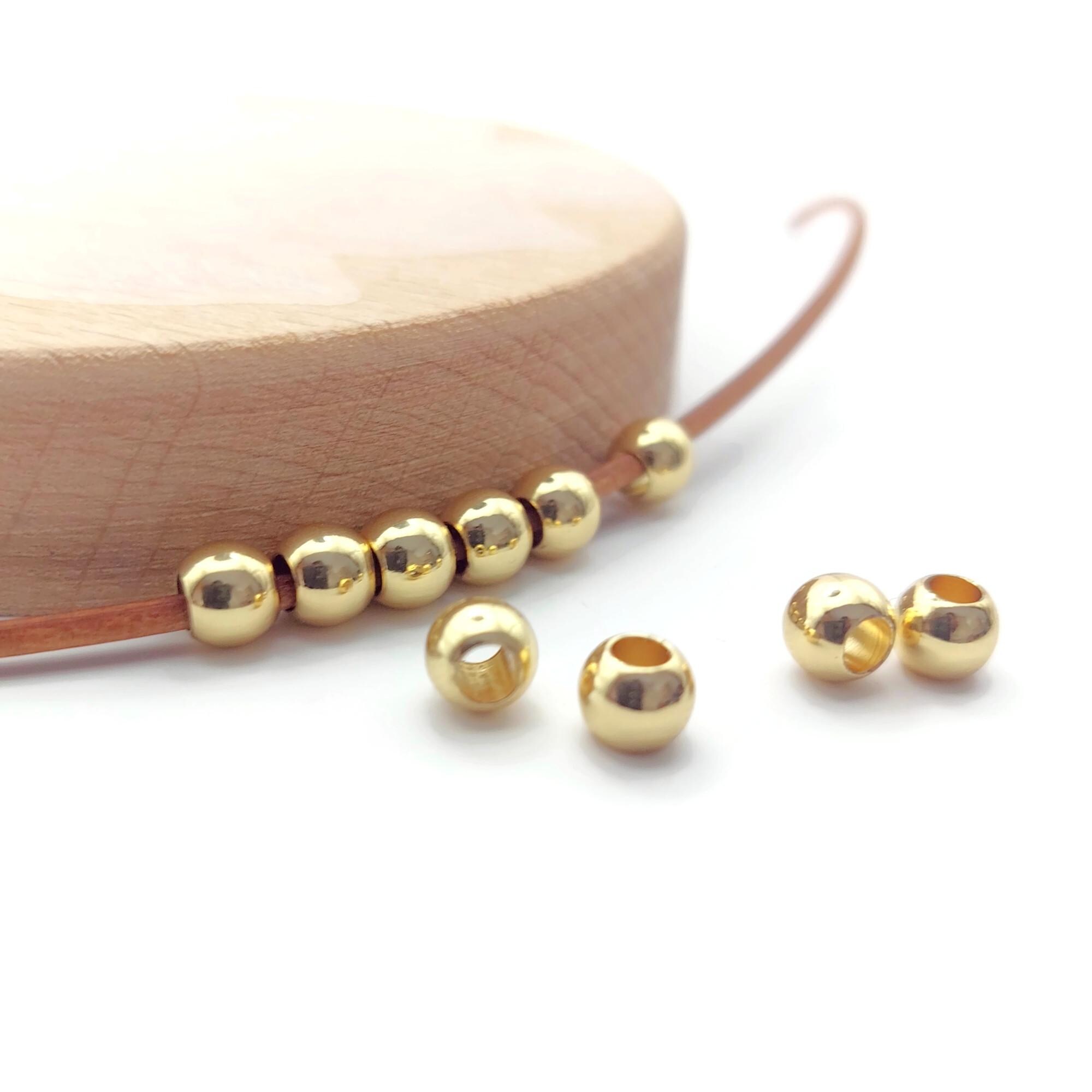 PH PandaHall 200 pz Perline Cubiche Perline Placcate Oro 18K 3mmDistanziatori In Ottone Cubo Senza Angoli Perlina di Metallo Piccoli Distanziatori Quadrati per Impilabile Bracciale Collana Gioielli