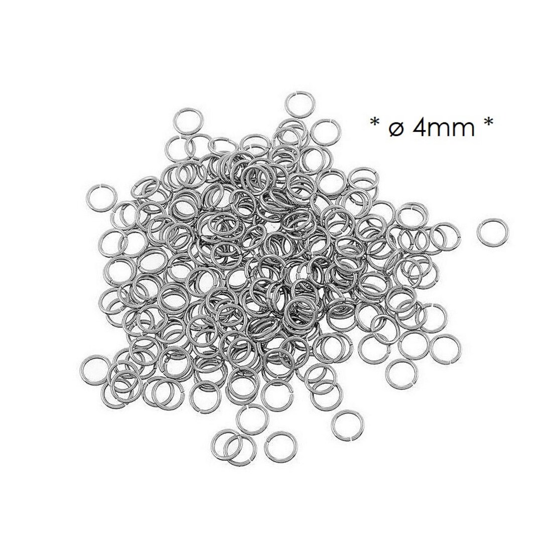 100 Open Jump Rings 4mm in Stainless Steel Etsy